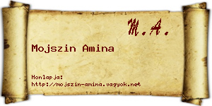 Mojszin Amina névjegykártya